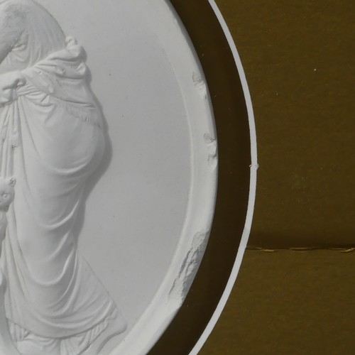 447 - A set of four plaster 'Grand Tour' style circular Plaques, each depicting a different classical scen... 