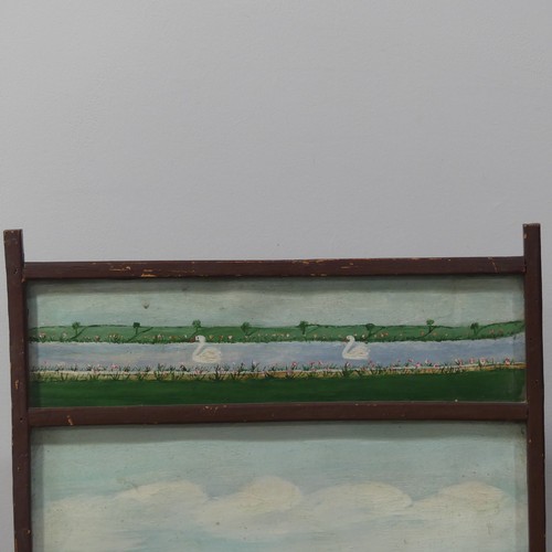 201 - W. J. Binding of Watchet, Somerset (1880-1968), a naive school folk art painted firescreen, circa 19... 