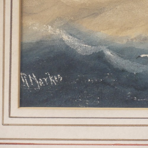 151 - Richard Markes (British, 1875-1920), Paddle steamer in rough seas, watercolour, signed, 17cm x 32cm,... 