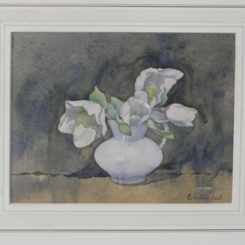 158 - E. Wolley-Dod (20th century), Still life vase of flowers, watercolour, signed, 15cm x 19.5cm, framed... 