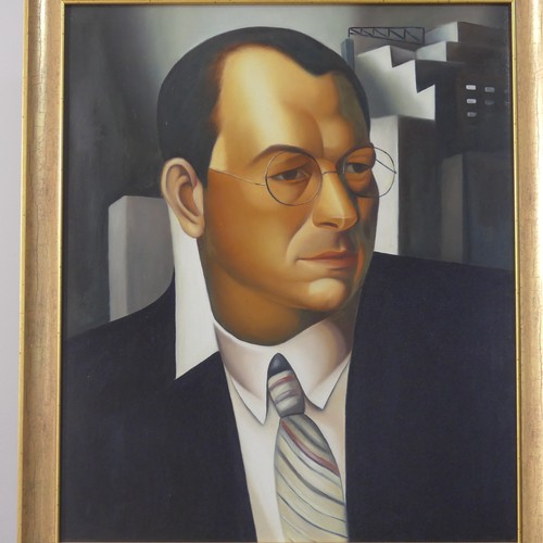 186 - After Tamara de Lempicka (Polish, 1898-1980), Portrait of Pierre de Montaut, oil on canvas, 24in (61... 