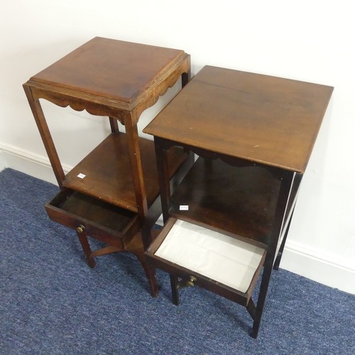 319 - A 19thC mahogany bedside Washstand, with square top above a middle drawer and under tier, on square ... 