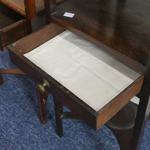 319 - A 19thC mahogany bedside Washstand, with square top above a middle drawer and under tier, on square ... 