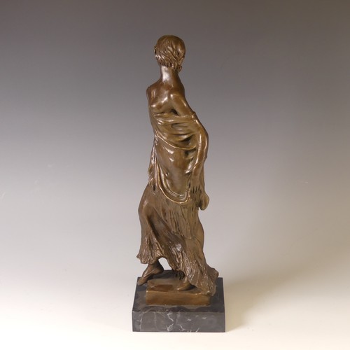 243 - A bronze figure of a Dancer, bearing signature 'Aldo Vitaleh', raised on a black marble base, overal... 