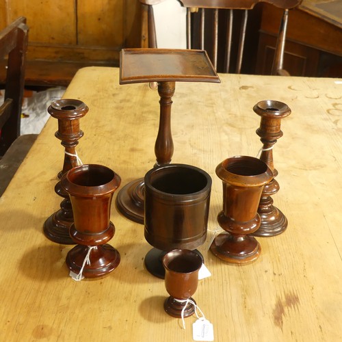 449 - A Regency turned wood adjustable Metamorphic Stand, with square top on turned base, top slightly war... 