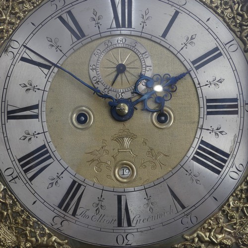 264 - A walnut and feather-banded Longcase Clock, by Thomas Elliott, Greenwich, early 18th century and lat... 