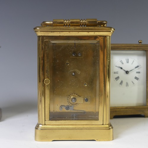 256 - A French gilt-brass Carriage Clock, the movement signed 