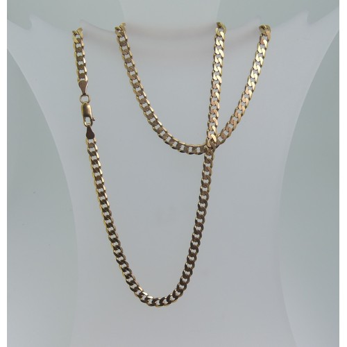 A 9ct yellow gold curb link Chain, 56cm long, approx weight 19g.