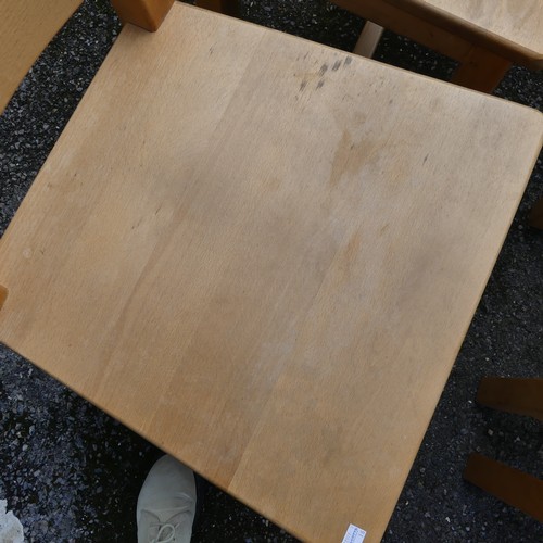 382 - A pine farmhouse Kitchen Table, with rounded corners, on turned legs, some mouse damage to one leg, ... 