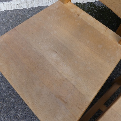 382 - A pine farmhouse Kitchen Table, with rounded corners, on turned legs, some mouse damage to one leg, ... 