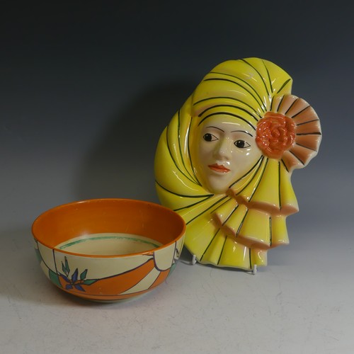 95 - A Clarice Cliff for Wilkinson Pottery 'Fantastique' pattern Bowl, printed marks to base, some discol... 