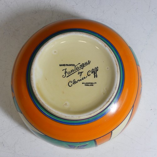 95 - A Clarice Cliff for Wilkinson Pottery 'Fantastique' pattern Bowl, printed marks to base, some discol... 