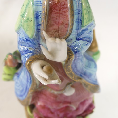 34 - A pair of Chinese porcelain Guanyin Figures, each polychrome decorated, possibly Chien-Lung period, ... 