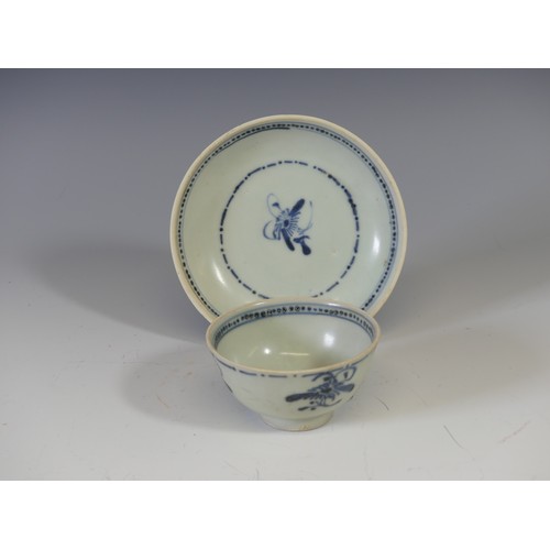 38 - A Chinese Export 'Tek Sing Treasures' blue and white porcelain Tea Bowl and Saucer, decorated with a... 