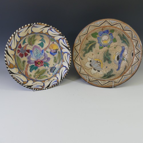 A circa 1930s Honiton pottery Jacobean design Charger, with sgraffito