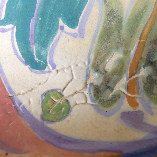 A circa 1930s Honiton pottery Jacobean design Charger, with sgraffito