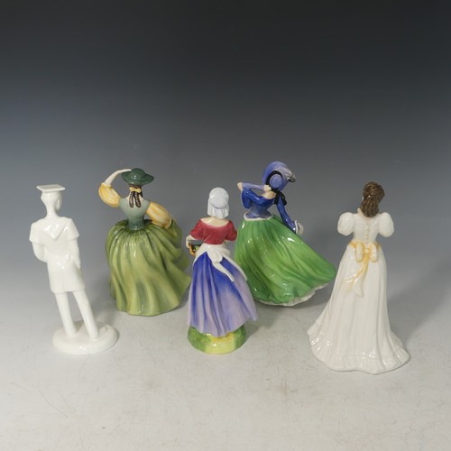 96 - A small quantity of Royal Doulton Ladies, comprising Dawn HN3258, Maria HN3381 (with coa), Autumn Br... 