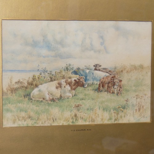 181 - Thomas Sidney Cooper (British, 1803-1902) Cows at rest in a Meadow', watercolour, signed ‘T. Sidney ... 