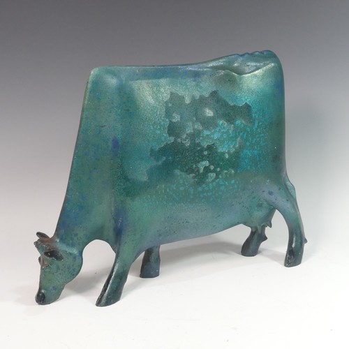 140 - Lawson E. Rudge (b. 1936), a cold cast bronze resin sculpture of a Grazing Cow, H 34cm.Provenance: f... 