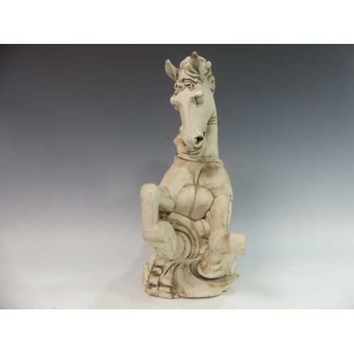 73 - Lawson E. Rudge (b. 1936), a studio pottery sculpture of a Horse, H 42cm.Provenance: from the studio... 