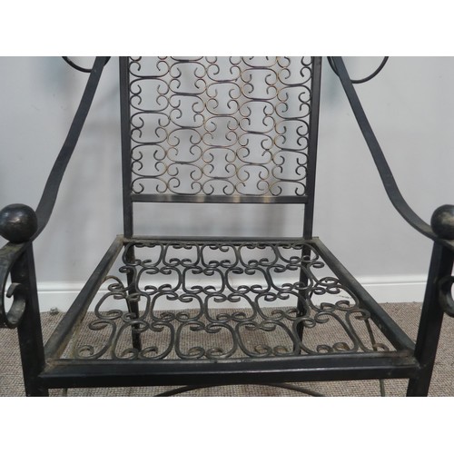 141 - Lawson Rudge's fantastical Throne Chair,  craftsman-made wrought iron high-backed chair with candle ... 