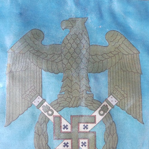 382 - A German WW2 period Reichsmarschall Hermann Goering printed Command Pennant, 31cm x 32cm, missing tw... 