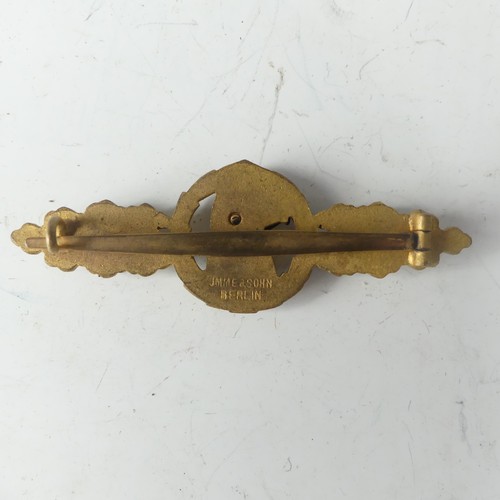 385 - A German WW2 period Luftwaffe Reconnaissance Clasp, in gold, marked on the reverse 'JMME & SOHN ... 