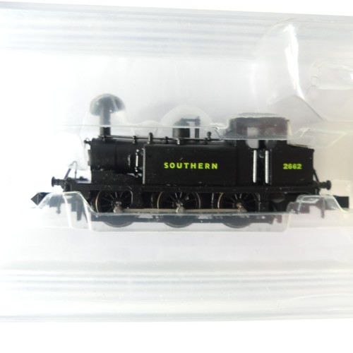 201 - A Dapol N gauge ND-100C 0-6-0 Terrier tank engine, 2662, Southern black, and ND048f 45XX 2-6-2 Slope... 