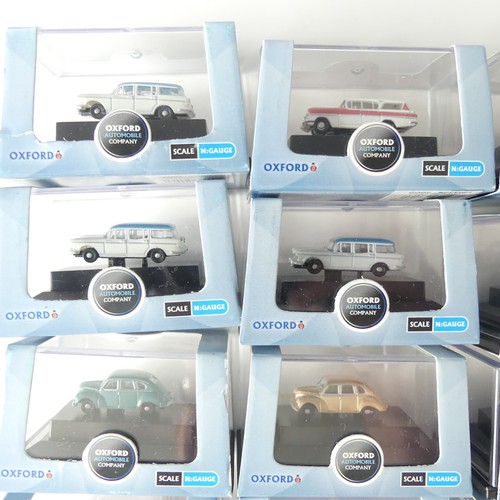 206 - Oxford N gauge die cast model vehicles, forty-six boxed model cars, including Morris 1000 Traveller,... 