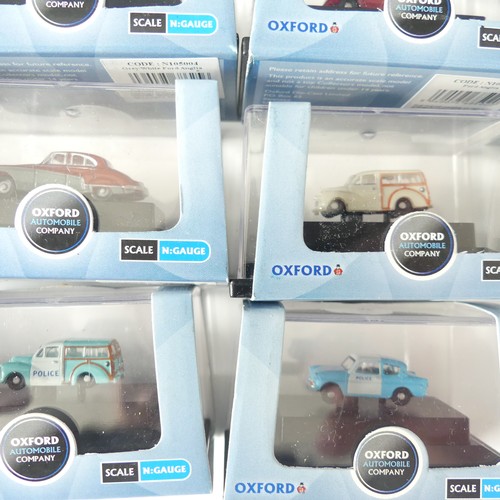 206 - Oxford N gauge die cast model vehicles, forty-six boxed model cars, including Morris 1000 Traveller,... 