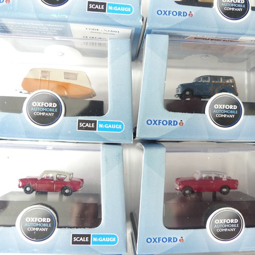 206 - Oxford N gauge die cast model vehicles, forty-six boxed model cars, including Morris 1000 Traveller,... 