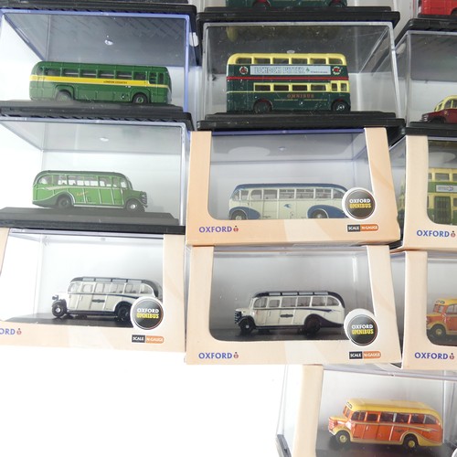 208 - Oxford N gauge die cast model vehicles, fifty-one boxed model buses and coaches, including Trolley B... 