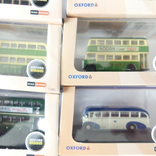 208 - Oxford N gauge die cast model vehicles, fifty-one boxed model buses and coaches, including Trolley B... 