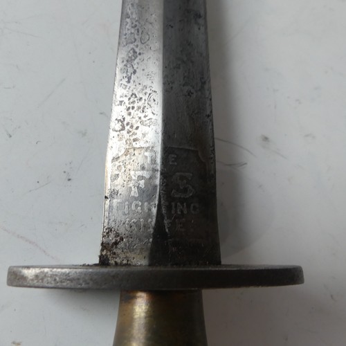 399 - A WW2 period Fairbairn Sykes Commando Fighting Knife, 2nd pattern, the double edged spear point blad... 