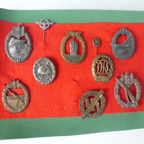 404 - A presentation of ten various German WW2 period Badges and Pins, including an Infantry Assault Badge... 