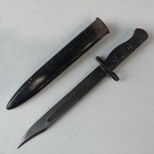 406 - A British military issue L1A3 SLR Bayonet and Scabbard, blade length 20.5cm.