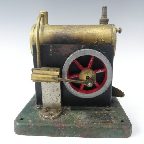 214 - An apprentice piece Stationary Steam engine, on wooden stand dated 1938 together with a Mamod tracti... 