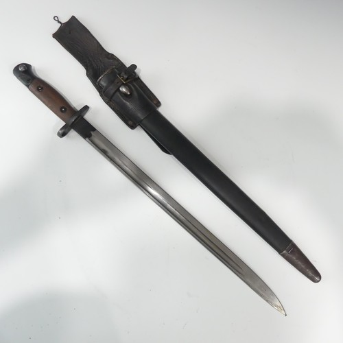 417 - A 1907 SMLE Bayonet, dated and marked Wilkinson Pall Mal with steel mounted leather Scabbard and Fro... 