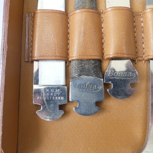 308 - A vintage German “Bonsa” multi-tool kit by Bontgen & Sabin in fitted leather case, with ten atta... 