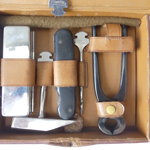 308 - A vintage German “Bonsa” multi-tool kit by Bontgen & Sabin in fitted leather case, with ten atta... 