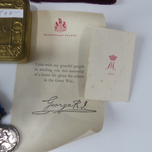 421 - A Collection of WW1 memorabilia including a pair of WW1 Medals (Private Clare Loyal North Lancaster ... 