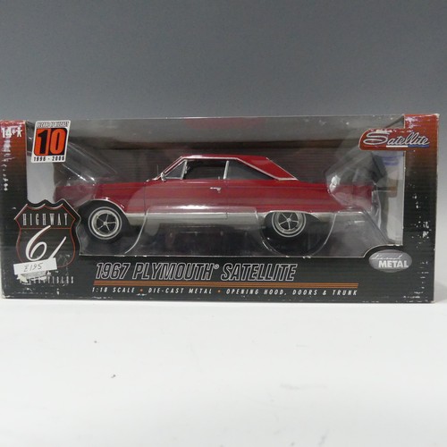 222 - A Highway 61 collectibles 1967 Plymouth Satellite, in Red,1:18 Scale Boxed.