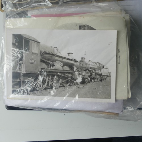 160 - A quantity of 1950's Steam railway related items, to include original  photographs from the Plymouth... 