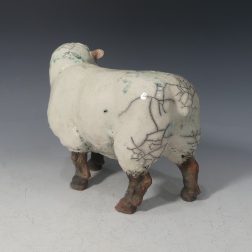 499 - Keza Rudge (British 20th Century), a pottery model of a Sheep, signed K Rudge, L 28cm x H 22cm.... 