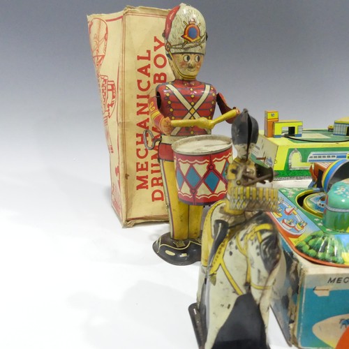 239 - A Louis Marx & Co. tinplate clockwork Mechanical Drummer Boy, boxed, together with six other var... 