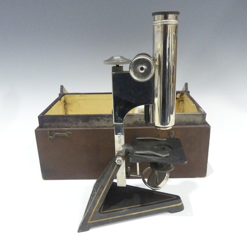 321 - A c.1860's R & J Beck London microscope in original wooden box with label, additional slides, mo... 