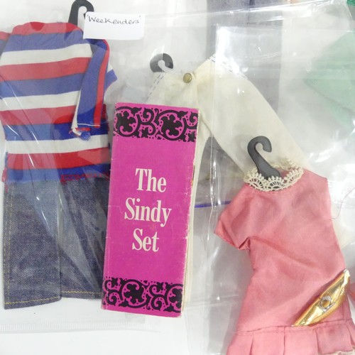 271 - A 1960'S Pedigree Sindy Doll, Clothing and accessories, marked 'Made in England',  with a quantity o... 