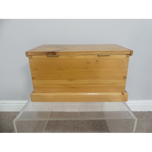 588 - A modern pine Box, with lift up lid, W 48cm x D 28cm x H 26cm.