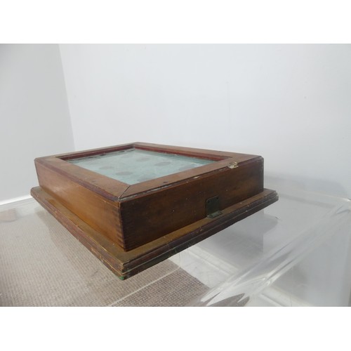 604 - An Ames and Willmer Chichester servants Call Box / Bell Board, having a mahogany case and glazed fro... 