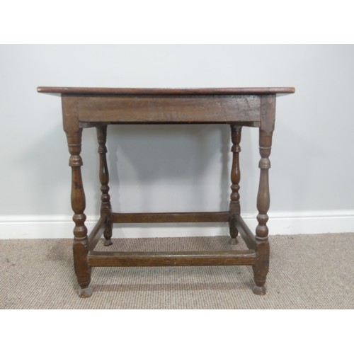 610 - An 18thC oak Side Table, with single frieze drawer, W 71cm x H 65cm x D 50cm